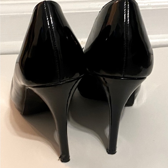 H&M Peep Toe Platform Faux Patent Stiletto Heels - Picture 2 of 9